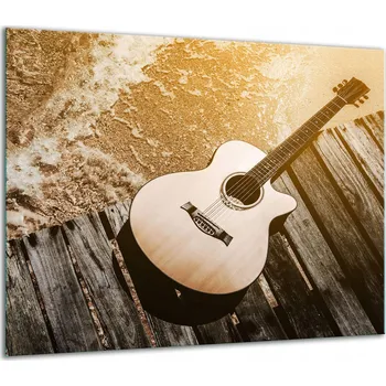 Obraz SKLENĚNÁ OCHRANNÁ DESKA NA SPORÁK 60x52 KYTARA