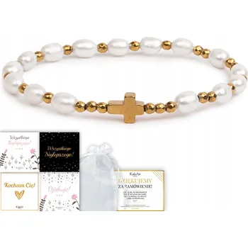 Náramek Náramek růženec z přírodních perel a hematitu – dámský desátek KailaArt