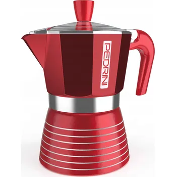 Moka konvice Pedrini Infinity červená (různé velikosti) Objem v⁠ porcích: 6 porcí