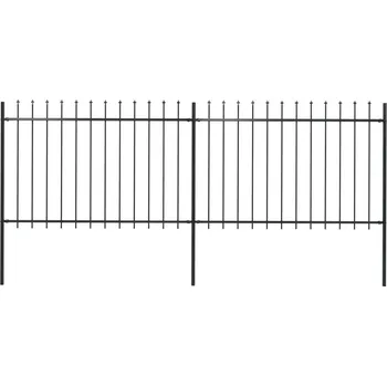Plot Zahradní plot s hroty ocelový 3,4 x 1,2 m černý - 8719883710426