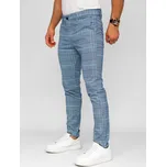 MODRÉ PÁNSKÉ SPOLEČENSKÉ KALHOTY V KOSTKU 184164 DENLEY_31/M