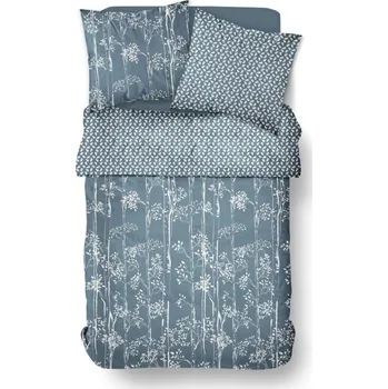 Povlečení POVLEČENÍ BAVLNĚNÉ 220 X 240 CM ROSTLINNÝ VZOR S KNOFLÍKY 100% BAVLNA