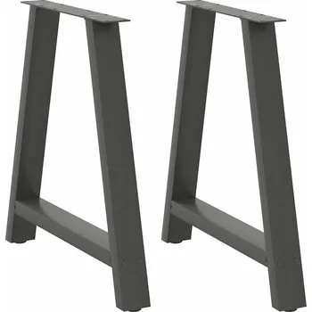 Jídelní stůl Nohy k jídelnímu stolu ve tvaru A, 2 ks, antracitové, 70 x (72-73) cm, ocel - 8721158315144