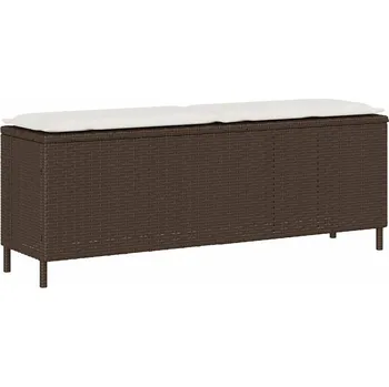 Zahradní pohovka Zahradní lavice s poduškou hnědá 110x30x40,5 cm polyratan - 8721158655943