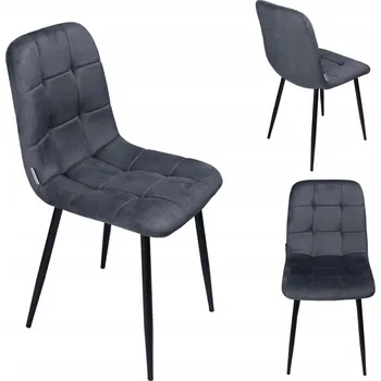 Jídelní židle Čalouněná velurová židle do obývacího pokoje, jídelny, velvet loft, grafitová