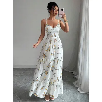 Dámské šaty KRÉMOVÉ ŠATY MAXI ŠATY SHEIN (M)