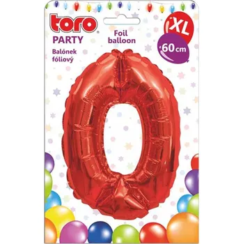Balónek Balón Toro XL Číslice 0 červený 60 cm