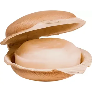 Mýdlo Karawan Authentic Ajurvédské mýdlo s kokosovým olejem v palmovém listu Bazalka 100 g