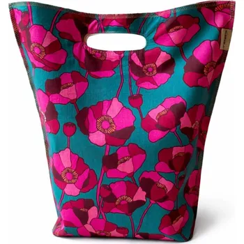 Jídlonosič Obědová taška velká - vínové květy na petrolejové Magsbags.cz