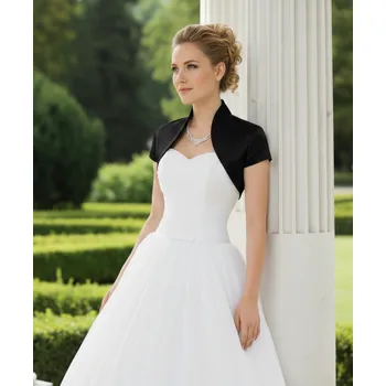 Bolerko Saténové bolerko s vysokým límcem - černé: BF-158 Vybraná velikost: 4XL