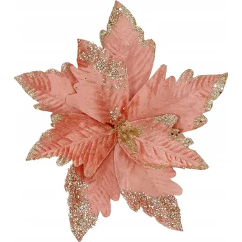 Vánoční dekorace CA1259 VÁNOČNÍ DEKORACE HVĚZDA (POINSETTIA) 27 CM