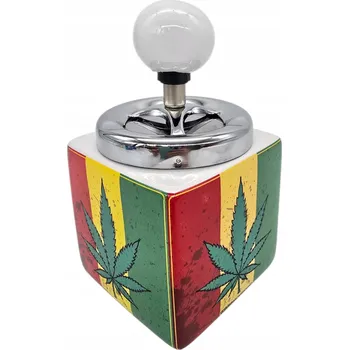 Popelník uzavíratelný pop-up keramický rasta 15 cm