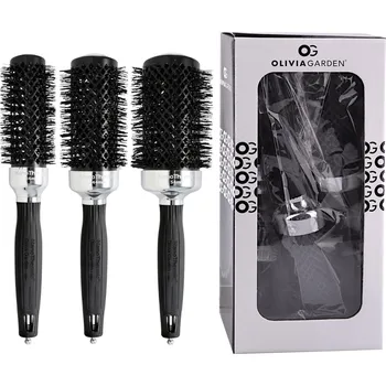 Kosmetická sada Dárková sada kulatých kartáčů na vlasy Olivia Garden Eclipse Nanothermic Thermal + dárek zdarma