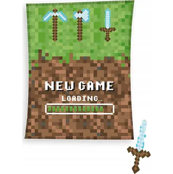 deka FLEECOVÁ DEKA MINECRAFT 150x200 DĚTSKÁ MLÁDEŽNICKÁ VELKÁ CREEPER PŘEHOZ