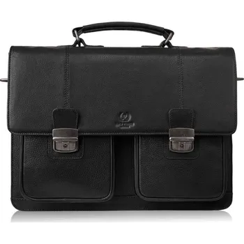 Pánská aktovka Paolo Peruzzi Pánská aktovka na doklady i cestování kožená Peruzzi; černá