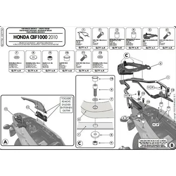 Nosič na motocykl a skútr KAPPA nosič zadního kufru HONDA CBF 1000/ST (10-14) (plotna Monolock)