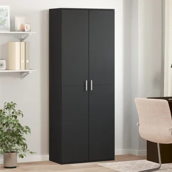 Příborník do zásuvky Skříň highboard černá 70 x 35 x 180 cm kompozitní dřevo - 8721102595417