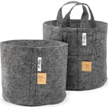 Květináč Root Pouch Grey 22 l, textilní květináč 29x36 cm