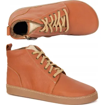 Dámská zimní obuv Dámské zimní barefoot boty kožené Z-B04 hnědé 39