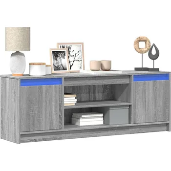 Televizní stolek TV skříňka s LED šedá sonoma 139,5x34x50 cm kompozitní dřevo - 8721102967641