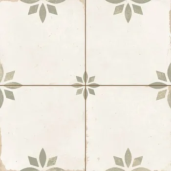 Dlažba Retro dlažba Timeless Memories Sage 45 x 45 cm 1 m2 bílá
