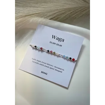 Náramek Náramek znamení zvěrokruhu Váhy stříbrné kuličky