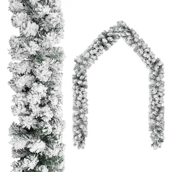 Vánoční dekorace Vánoční girlanda zasněžená zelená 10 m PVC - 8720286011676