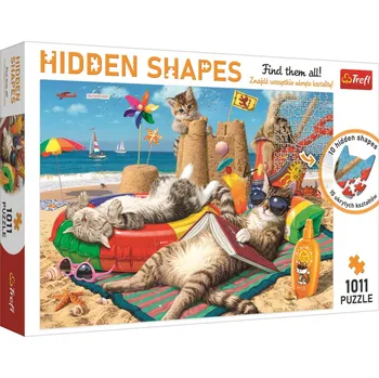 Hračka TREFL Puzzle Hidden Shapes: Kočičí prázdniny 1011 dílků