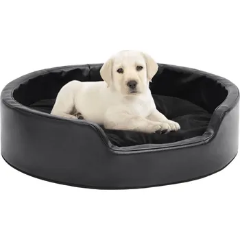 Pelíšek pro psa Pelíšek pro psy černý 69 x 59 x 19 cm plyš a umělá kůže - 8720286430835