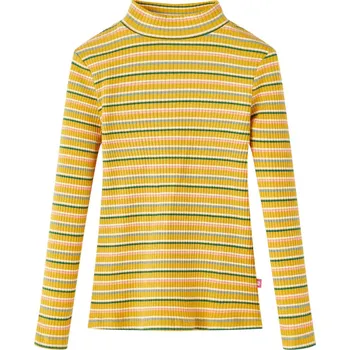 Dětské tričko s dlouhým rukávem a zvýšeným límcem okrové 116 - 8721012039322