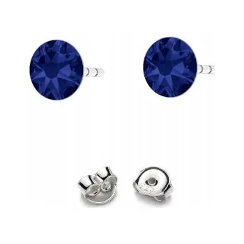 Náušnice Stříbrné Náušnice 925 s krystaly Swarovski Rose 4,5mm Dark Indigo