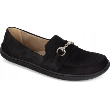 Dámské mokasíny Barefoot mokasíny dámské kožené černé 1288AR nubuk 41