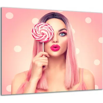 Obraz SKLENĚNÁ OCHRANNÁ DESKA NA SPORÁK 60x52 ŽENA