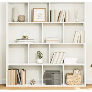 Knihovna Knihovna bílá 132 x 29 x 141,5 cm kompozitní dřevo - 8721158553751