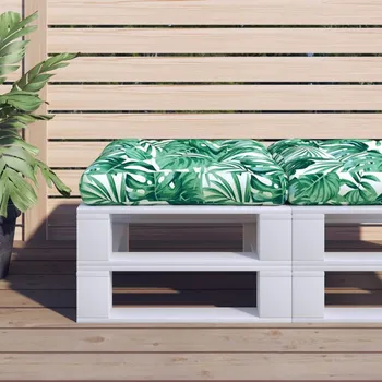 Podsedák Poduška na palety vzor listů 58 x 58 x 10 cm textil - 8720845703288