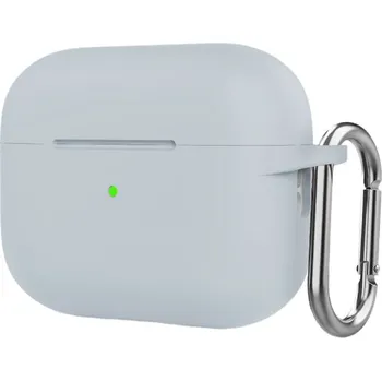 Silikonový ochranný obal s karabinou pro AirPods Pro 2 s Lightning konektorem - šedý