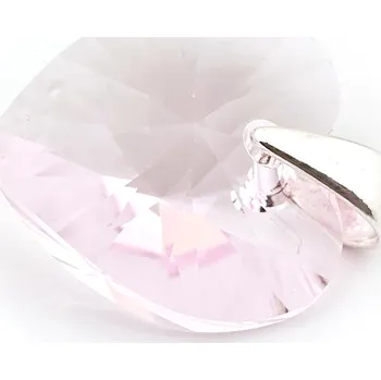 Přívěsek Přívěsek stříbrný 925 s krystaly Swarovski Srdce 14mm Rosaline