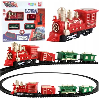 Vláček a vláčkodráha Klasická Mini Železnice na Baterie Lokomotiva Vagony s Kolejemi 13 dílů