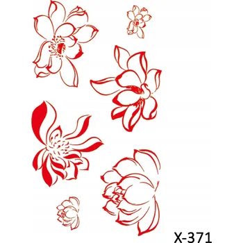 Odstranitelné tetování Dočasné tetování TATTOO 3D 10,5×6 cm - květiny, červené