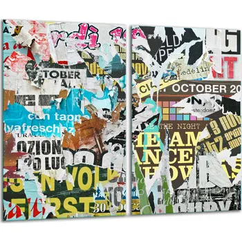 Obraz SKLENĚNÁ DESKA NA KRAJOVÁNÍ 2x 30x52 POP ART Tvrzené Sklo KUCHYNĚ 7v1