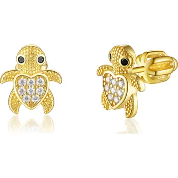 Náušnice Olivie Stříbrné náušnice ŽELVA GOLD 7930 Ag 925; ≤2 g.