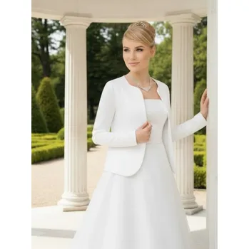 Bolerko Svatební saténové sako - ivory: BF-156 Vybraná velikost: XS