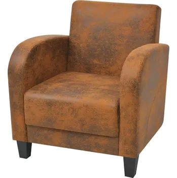 Křeslo Křeslo hnědé umělá semišová kůže - 8718475524779