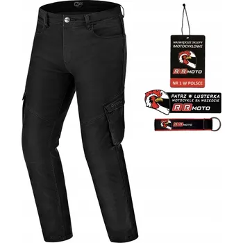 Moto kalhoty Džíny motocyklové kalhoty bojovky VORG REVO BLACK černé + DÁRKY ZDARMA