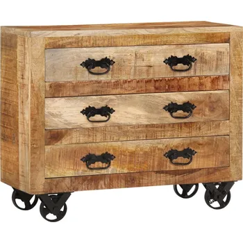 Příborník do zásuvky Příborník se 3 zásuvkami 80x30x65 cm masivní hrubý mangovník - 8720845749545