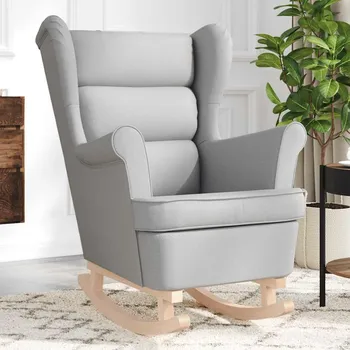 Křeslo Houpací křeslo obláčkově šedé 74 x 90 x 102 cm textil - 8721158406545