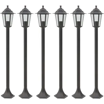 Venkovní osvětlení Zahradní sloupové lampy 6 ks E27 110 cm hliníkové bronzové - 8718475610465