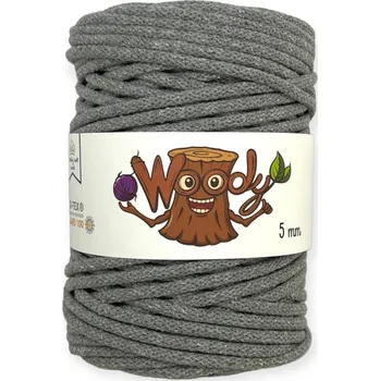 Příze Woody 5 mm – Tmavě šedá (100m)