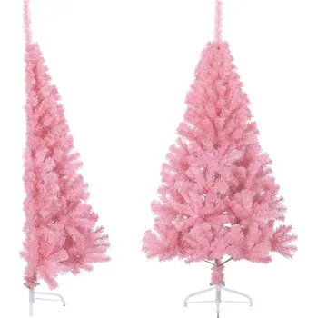 Vánoční stromek Umělý poloviční vánoční stromek se stojanem růžový 150 cm PVC - 8720287021414