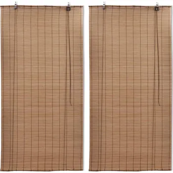 Roleta Zatemňovací rolety z bambusu 2 ks 80 x 160 cm hnědé - 8720286173619
